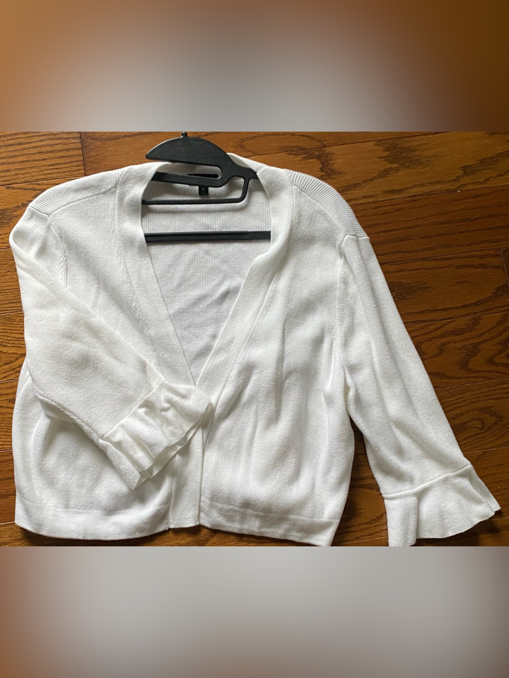 Talbots White Open-Front Lightweight Cardigan